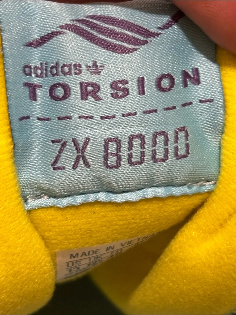 adidas TORSION ZX 8000 Aqua Teal and Yellow Runner Sneakers men’s.